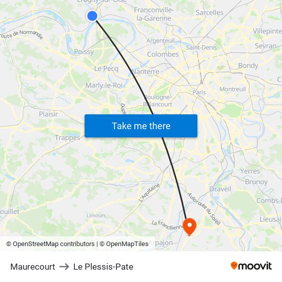 Maurecourt to Le Plessis-Pate map