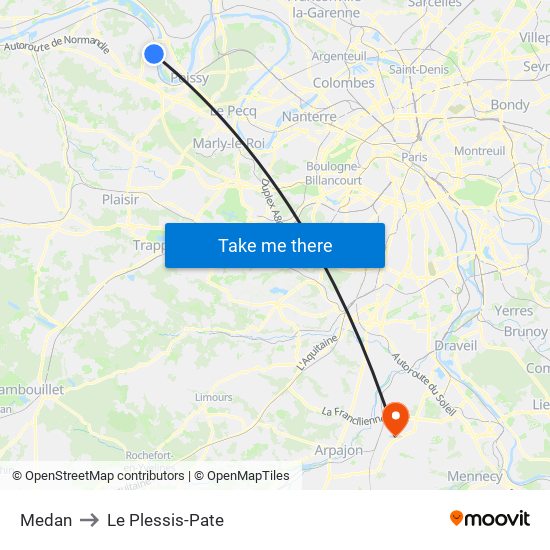 Medan to Le Plessis-Pate map