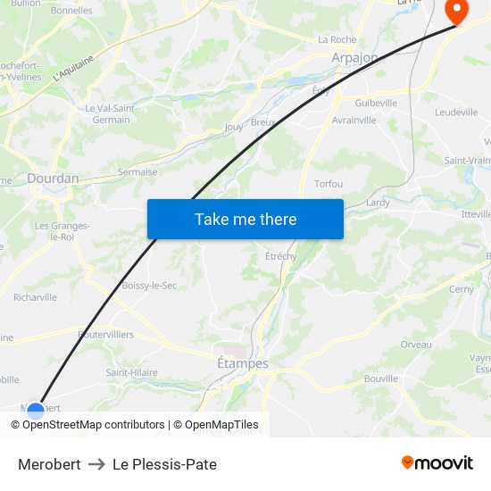 Merobert to Le Plessis-Pate map