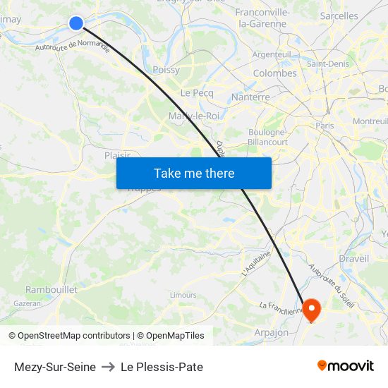 Mezy-Sur-Seine to Le Plessis-Pate map