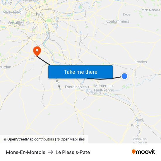 Mons-En-Montois to Le Plessis-Pate map