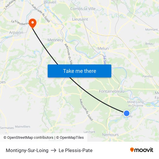 Montigny-Sur-Loing to Le Plessis-Pate map