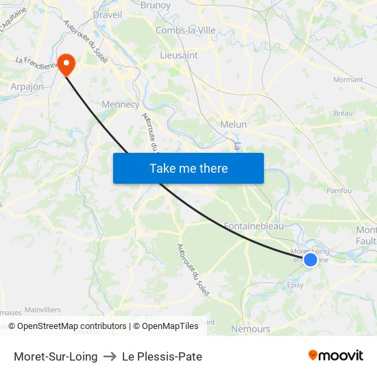 Moret-Sur-Loing to Le Plessis-Pate map