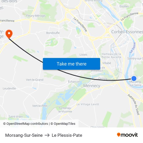 Morsang-Sur-Seine to Le Plessis-Pate map