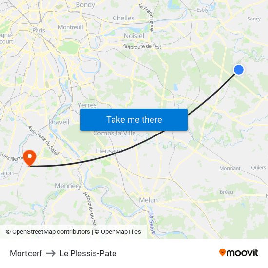 Mortcerf to Le Plessis-Pate map