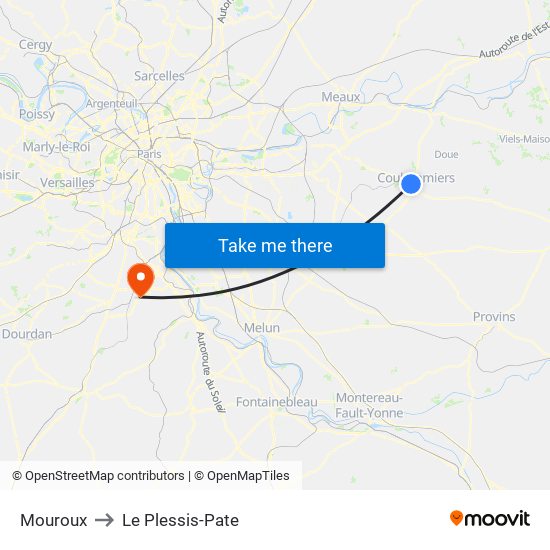 Mouroux to Le Plessis-Pate map