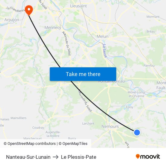Nanteau-Sur-Lunain to Le Plessis-Pate map