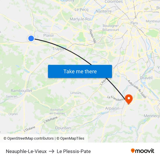Neauphle-Le-Vieux to Le Plessis-Pate map