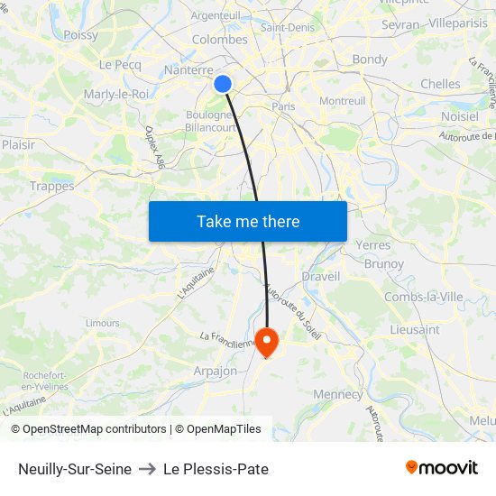 Neuilly-Sur-Seine to Le Plessis-Pate map