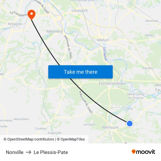 Nonville to Le Plessis-Pate map