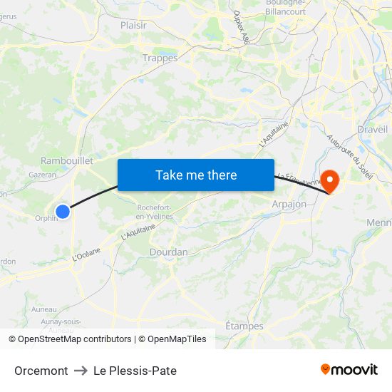 Orcemont to Le Plessis-Pate map