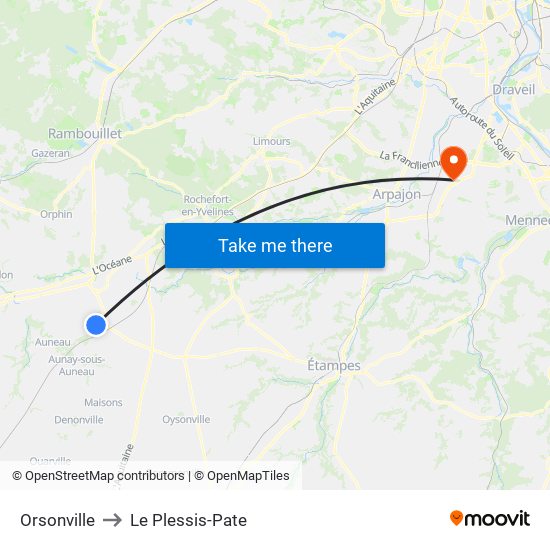 Orsonville to Le Plessis-Pate map