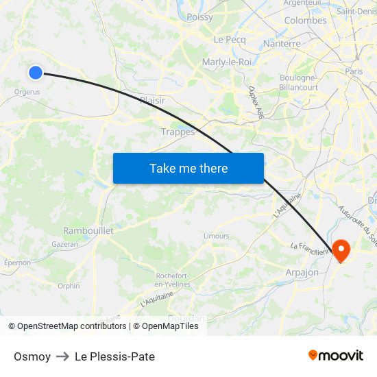 Osmoy to Le Plessis-Pate map