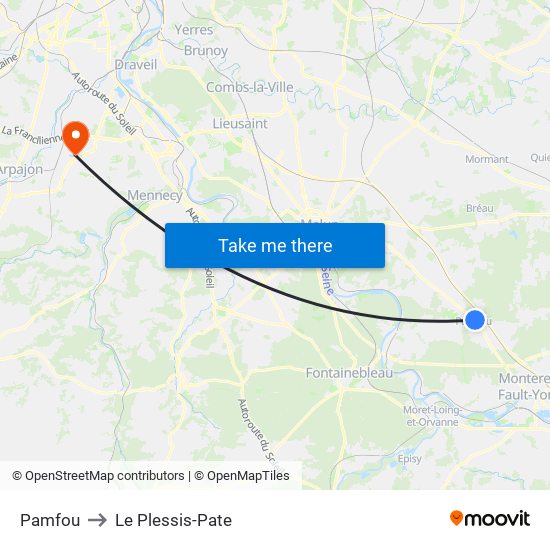 Pamfou to Le Plessis-Pate map