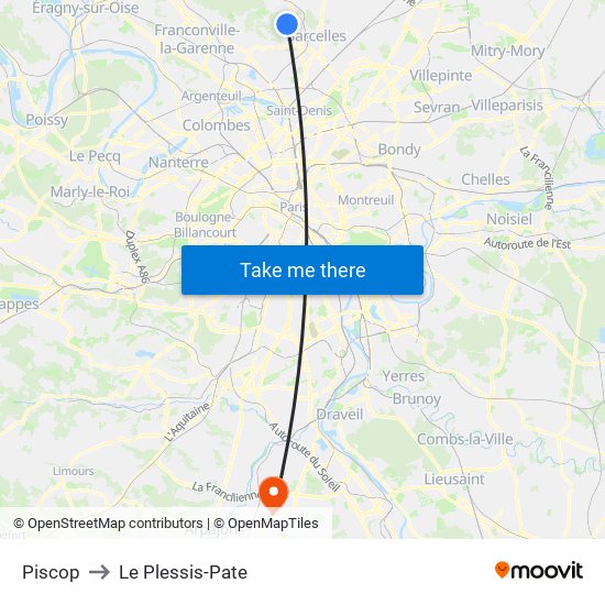 Piscop to Le Plessis-Pate map