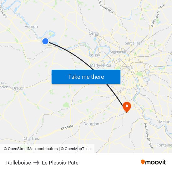 Rolleboise to Le Plessis-Pate map