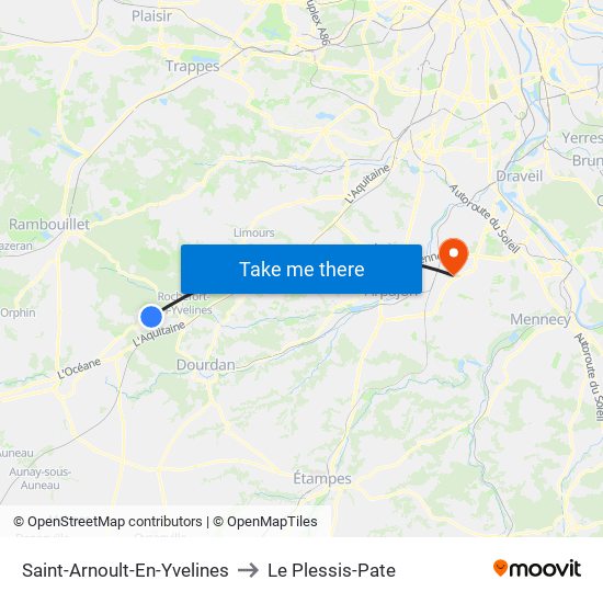 Saint-Arnoult-En-Yvelines to Le Plessis-Pate map