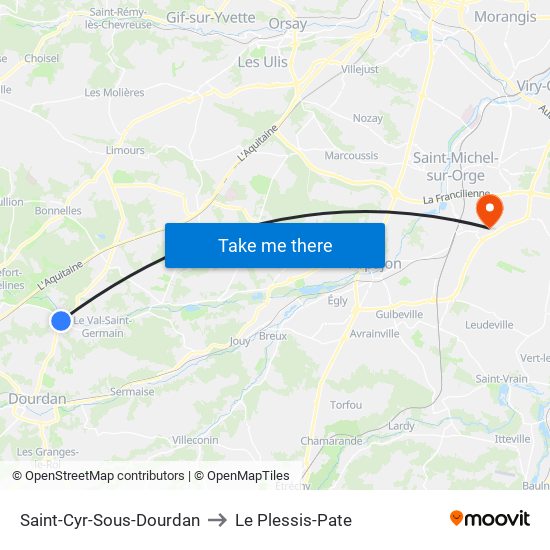Saint-Cyr-Sous-Dourdan to Le Plessis-Pate map