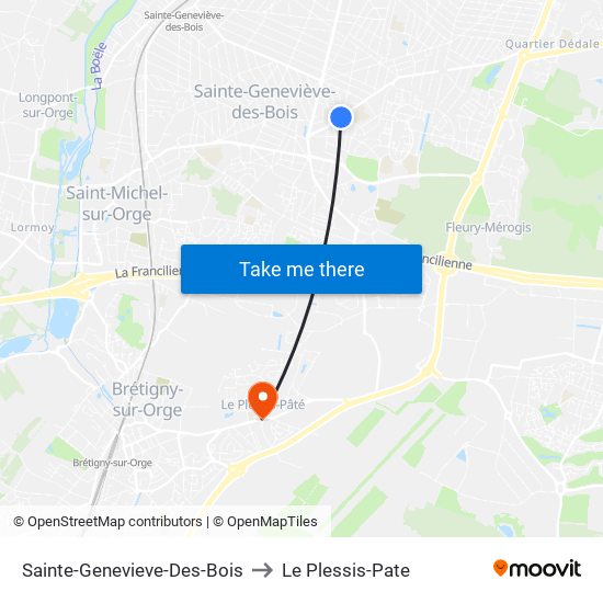 Sainte-Genevieve-Des-Bois to Le Plessis-Pate map