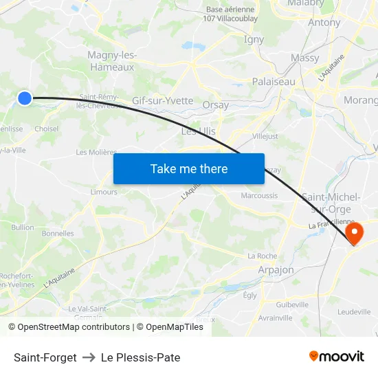 Saint-Forget to Le Plessis-Pate map