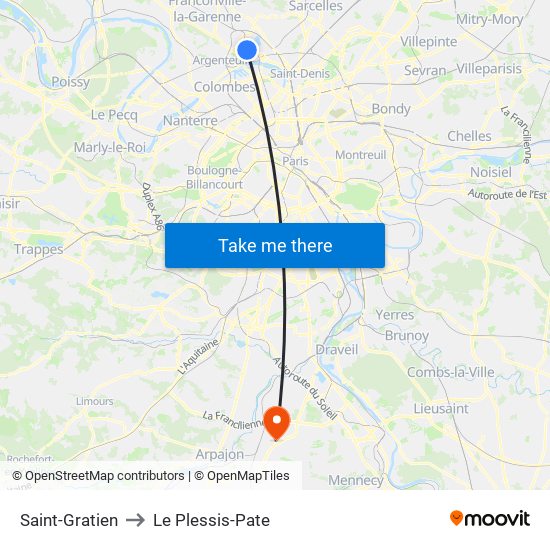 Saint-Gratien to Le Plessis-Pate map