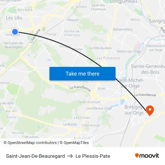 Saint-Jean-De-Beauregard to Le Plessis-Pate map