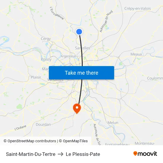 Saint-Martin-Du-Tertre to Le Plessis-Pate map