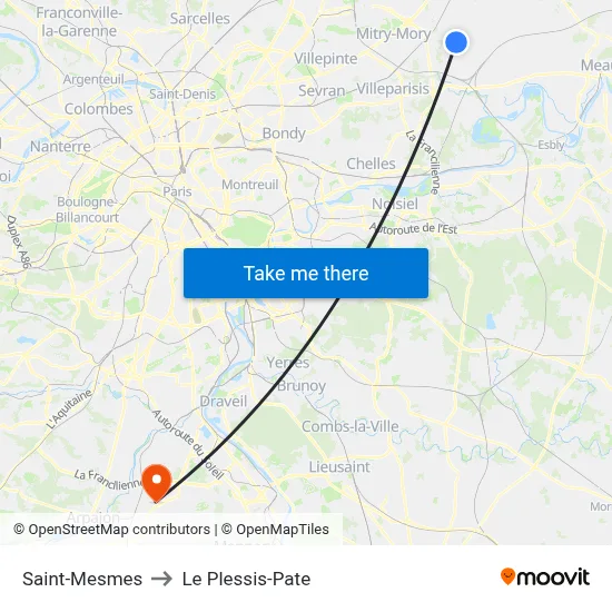 Saint-Mesmes to Le Plessis-Pate map