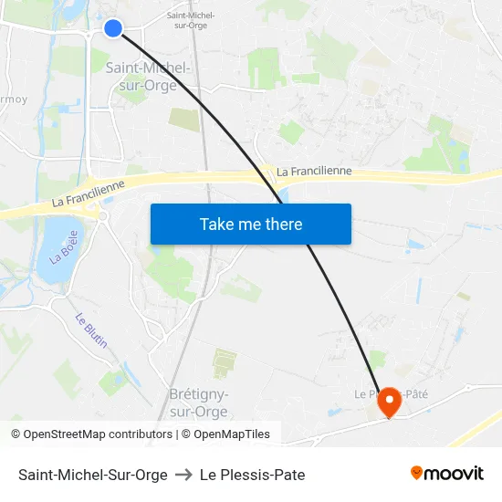 Saint-Michel-Sur-Orge to Le Plessis-Pate map