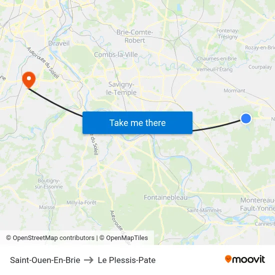 Saint-Ouen-En-Brie to Le Plessis-Pate map