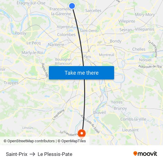 Saint-Prix to Le Plessis-Pate map