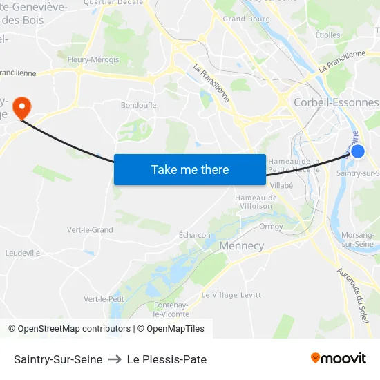 Saintry-Sur-Seine to Le Plessis-Pate map