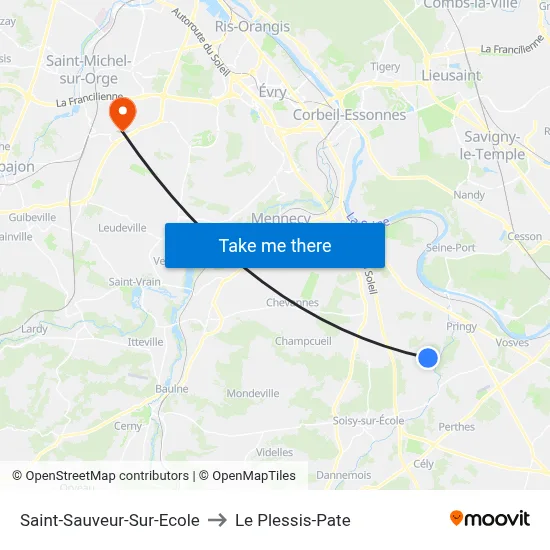 Saint-Sauveur-Sur-Ecole to Le Plessis-Pate map