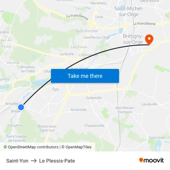 Saint-Yon to Le Plessis-Pate map