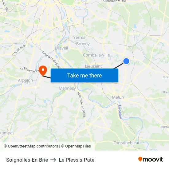 Soignolles-En-Brie to Le Plessis-Pate map