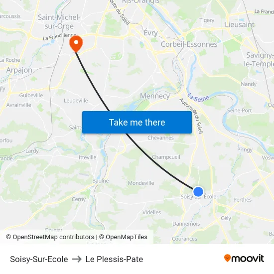 Soisy-Sur-Ecole to Le Plessis-Pate map