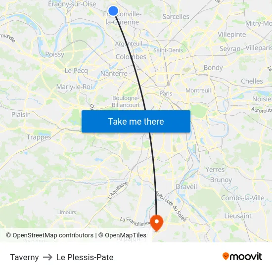 Taverny to Le Plessis-Pate map