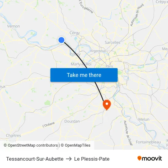 Tessancourt-Sur-Aubette to Le Plessis-Pate map