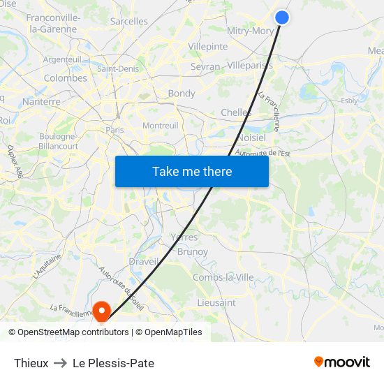 Thieux to Le Plessis-Pate map