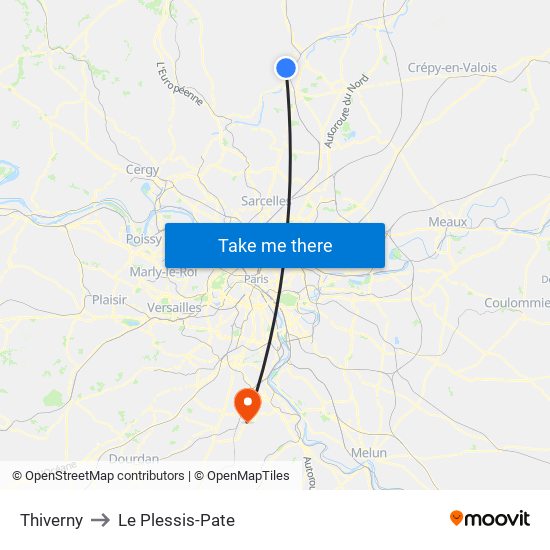 Thiverny to Le Plessis-Pate map