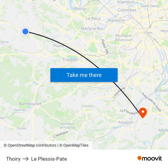Thoiry to Le Plessis-Pate map