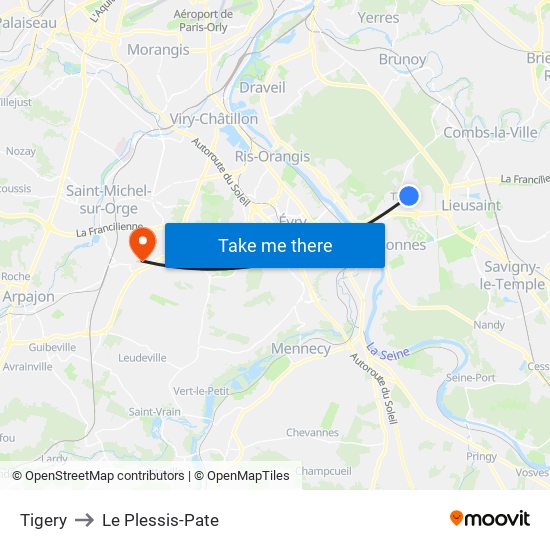 Tigery to Le Plessis-Pate map