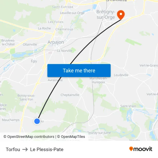 Torfou to Le Plessis-Pate map
