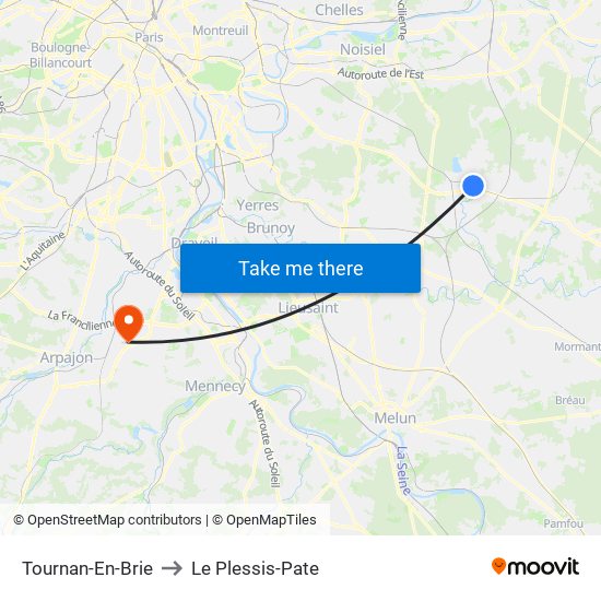 Tournan-En-Brie to Le Plessis-Pate map