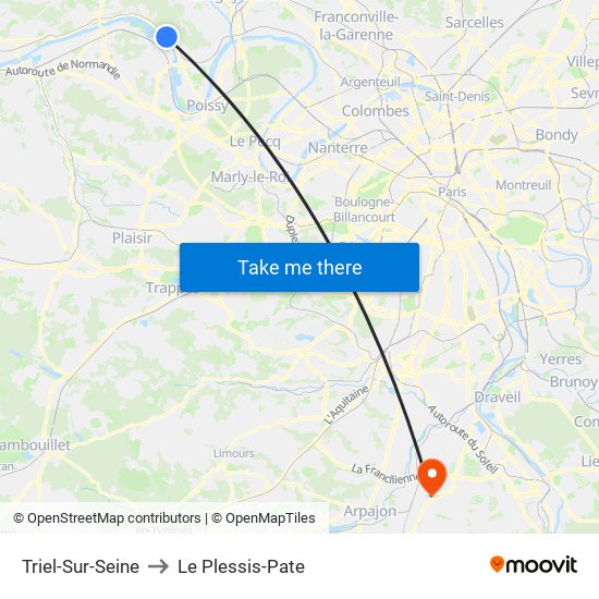 Triel-Sur-Seine to Le Plessis-Pate map