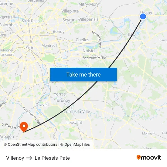 Villenoy to Le Plessis-Pate map