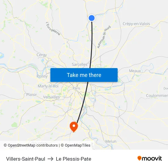 Villers-Saint-Paul to Le Plessis-Pate map