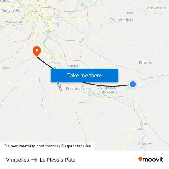 Vimpelles to Le Plessis-Pate map