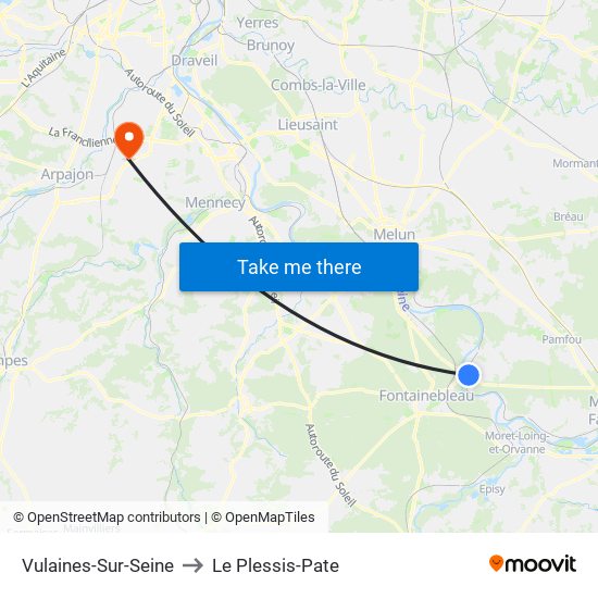 Vulaines-Sur-Seine to Le Plessis-Pate map