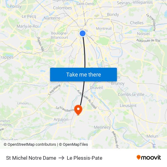 St Michel Notre Dame to Le Plessis-Pate map